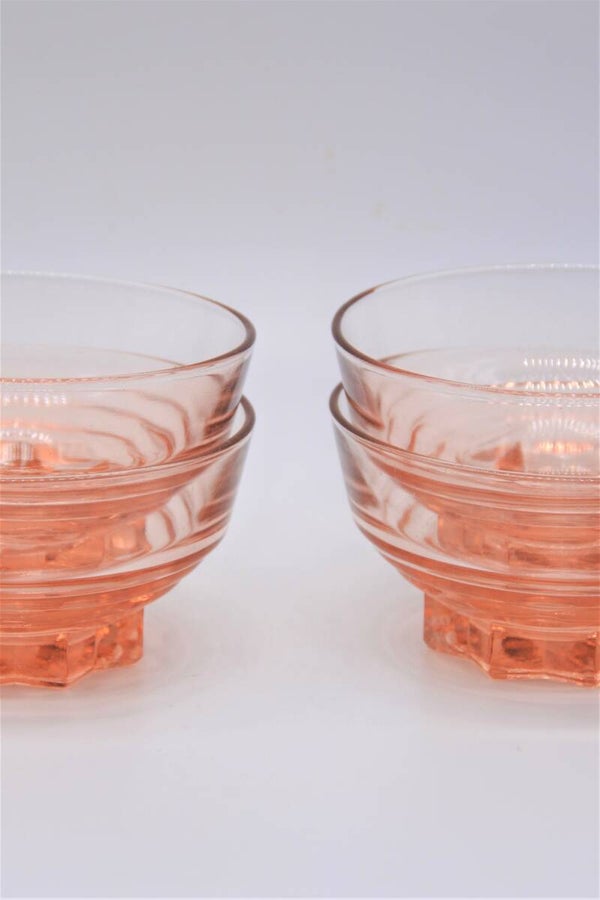 Vintage glazen schaaltjes set van 4