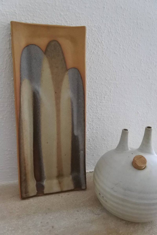 Vintage hand beschilderde wandplaat - schaal 'Funky Terracotta'