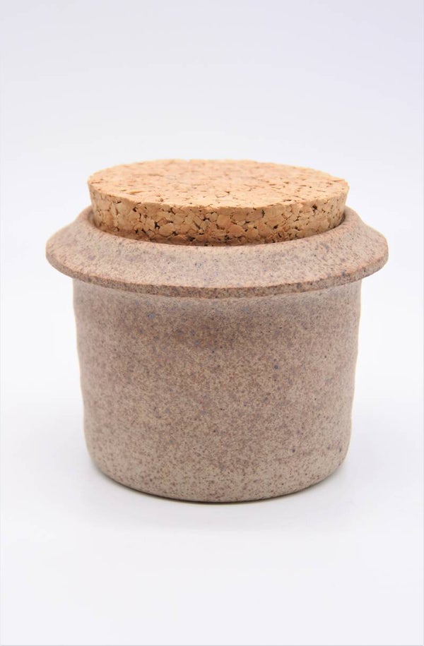 Vintage potje met kurken dekseltje