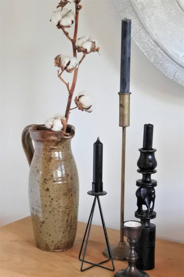 Vintage grote kruikvaas in groen bruin met mooie details