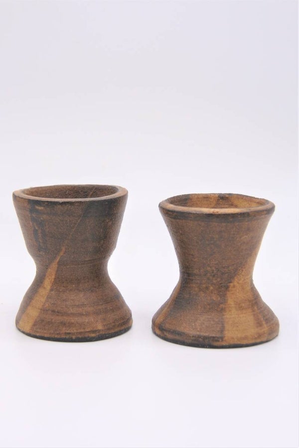 Vintage stenen eierdopjes 2 stuks