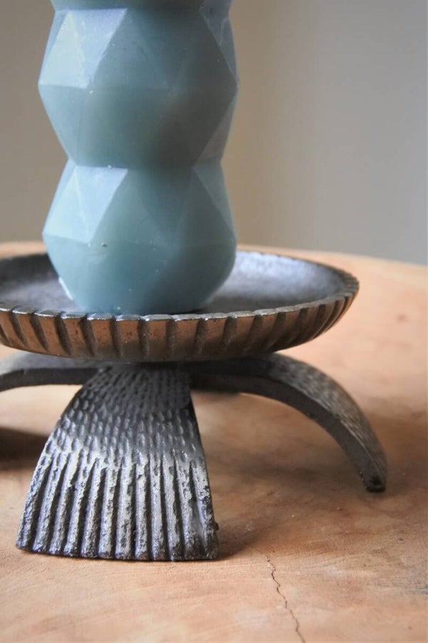 Vintage brutalist kandelaar van staal