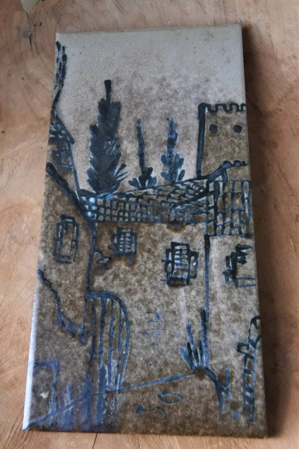 Vintage hand beschilderde wandplaquette
