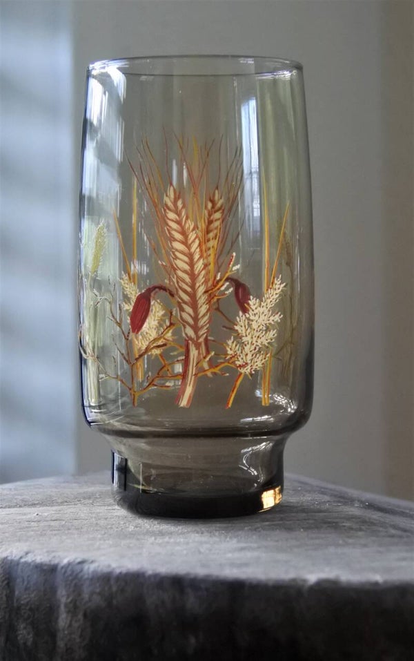 Vintage rookglazen set 3-delig met opdruk