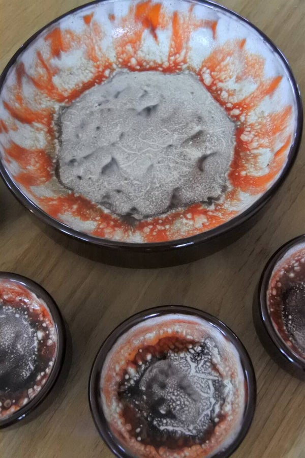 Vintage snackset 6 delig met prachtig fat lava