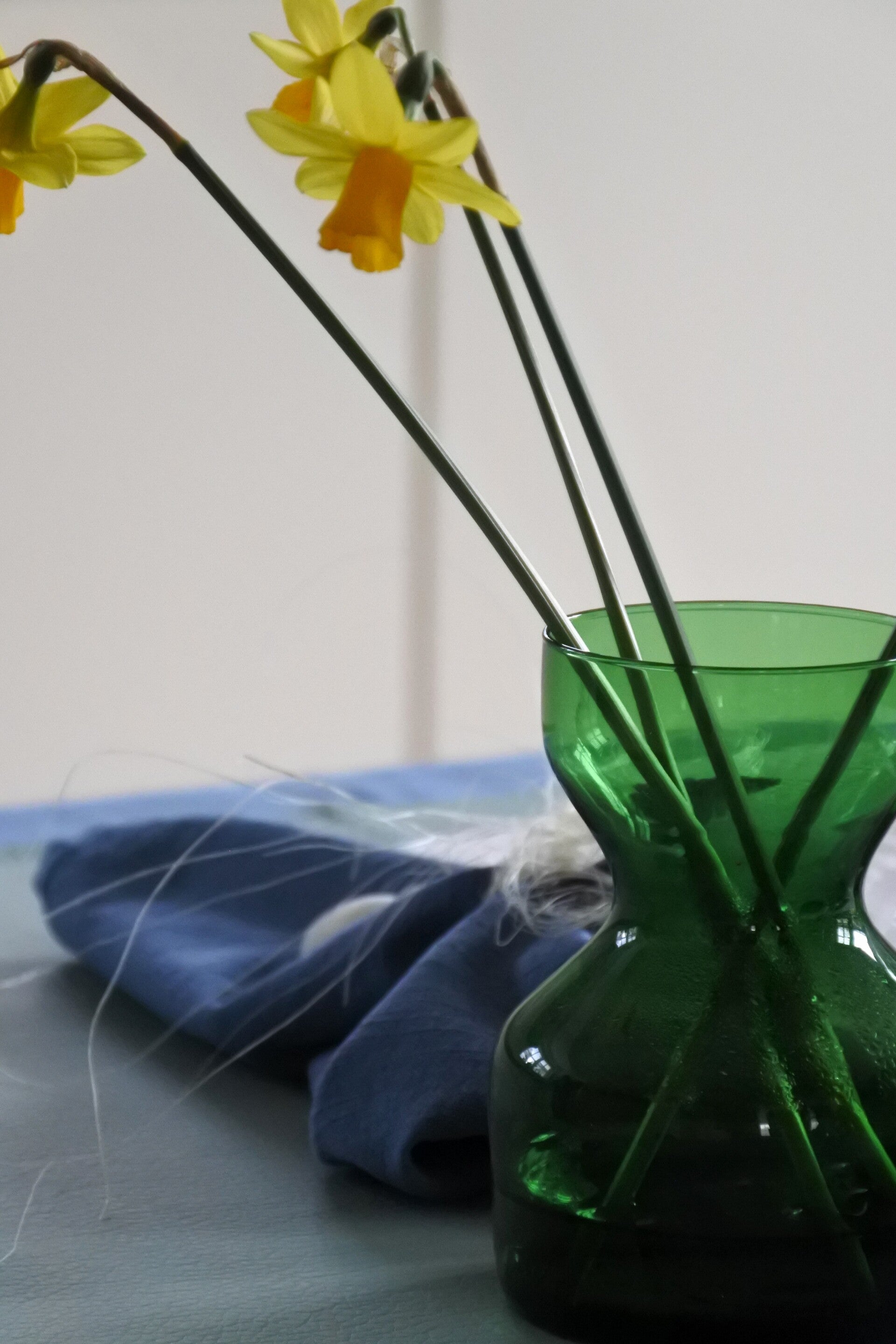 Vintage vaasje van gras groen glas