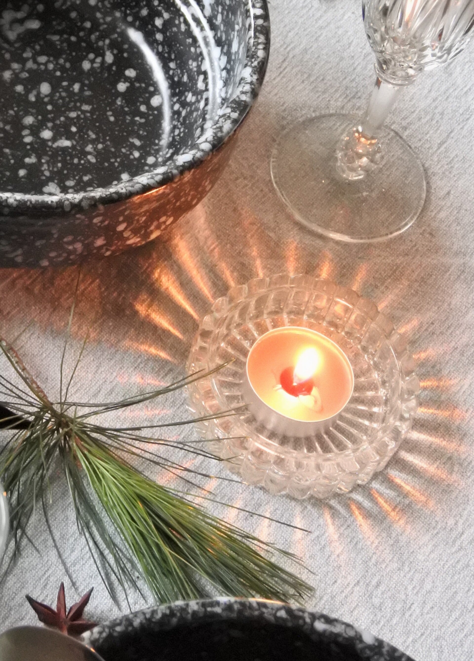 Vintage glazen onderzetter 2-delige set