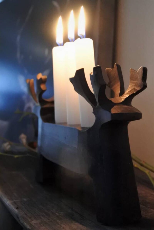Vintage kandelaar van staal It’s a Moose kinda thing