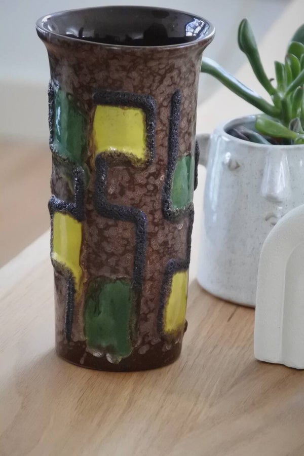 Vintage vaas Strehla Keramik (VEB Sachsen). 1236
