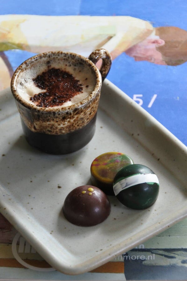 Vintage set van 4 fat lava espresso kopjes Buon Giorno