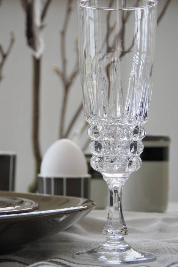 Vintage Cristal d'Arques pompadour champagne glazen set 4-delig