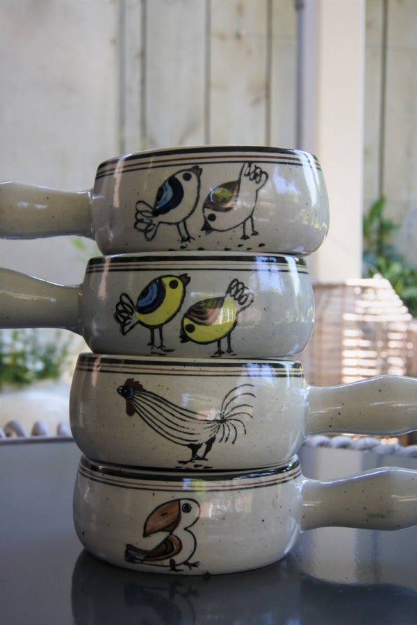 Vintage aardewerk soepkommen set 4-delig Maaike