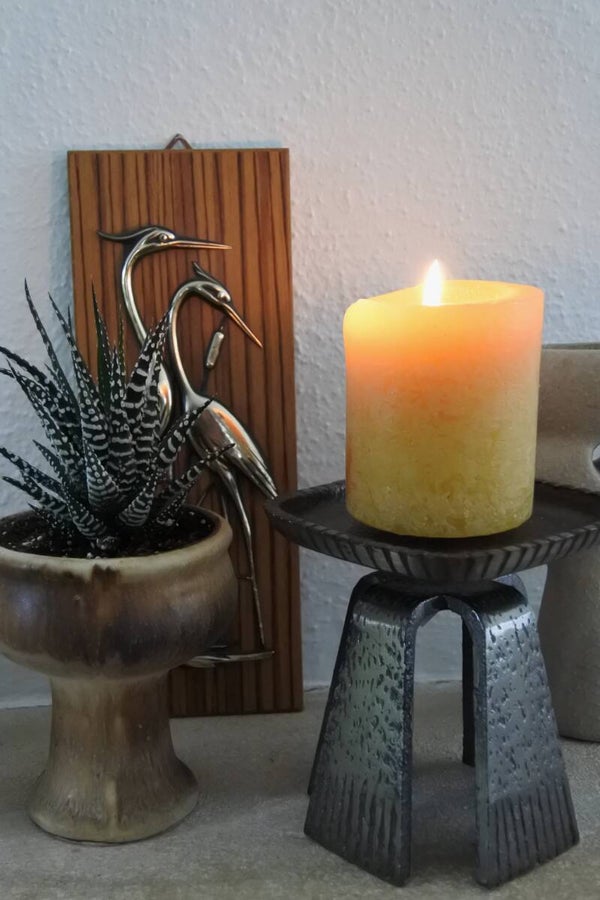Vintage wandplaatje reiger op hout