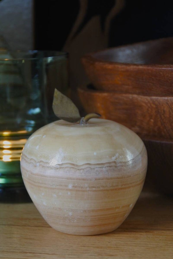 Vintage Onyx appel met steeltje