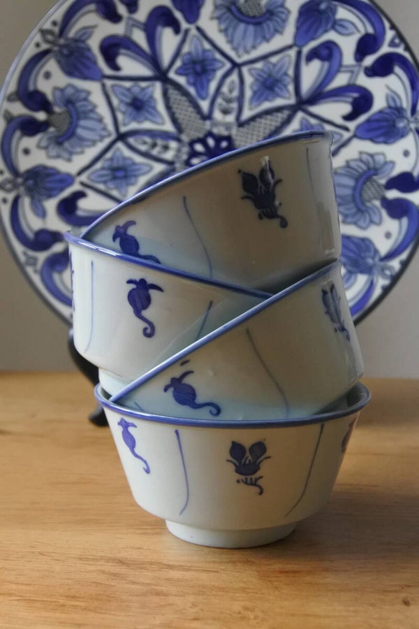 Vintage 4- delig cantonese schaaltjes set