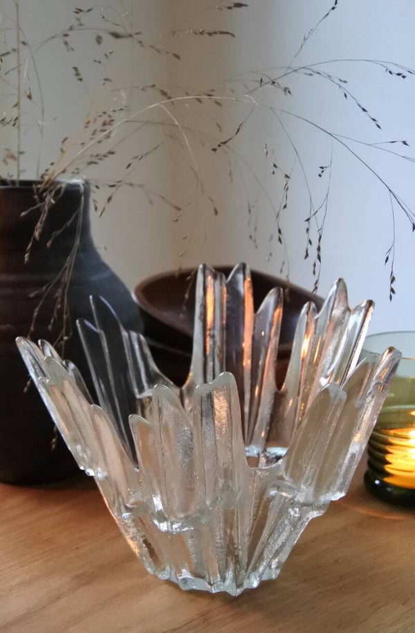 Vintage Humppila Finland design schaal Tauno Wirkkala voor Humppila 'Wirkkala Revontulet” (Northern Lights) -