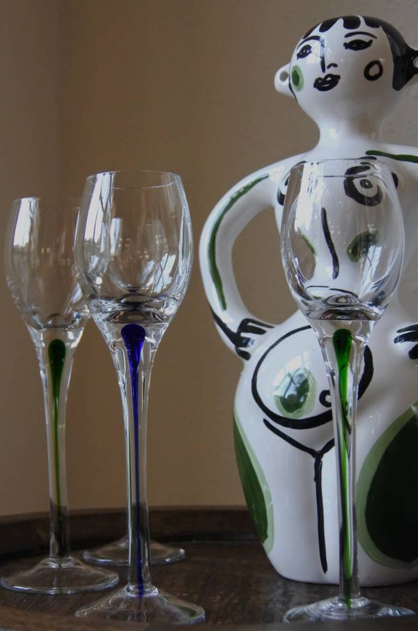 Vintage Orrefors Sweden Intermezzo glaasjes set design by Erika Lagerbielke
