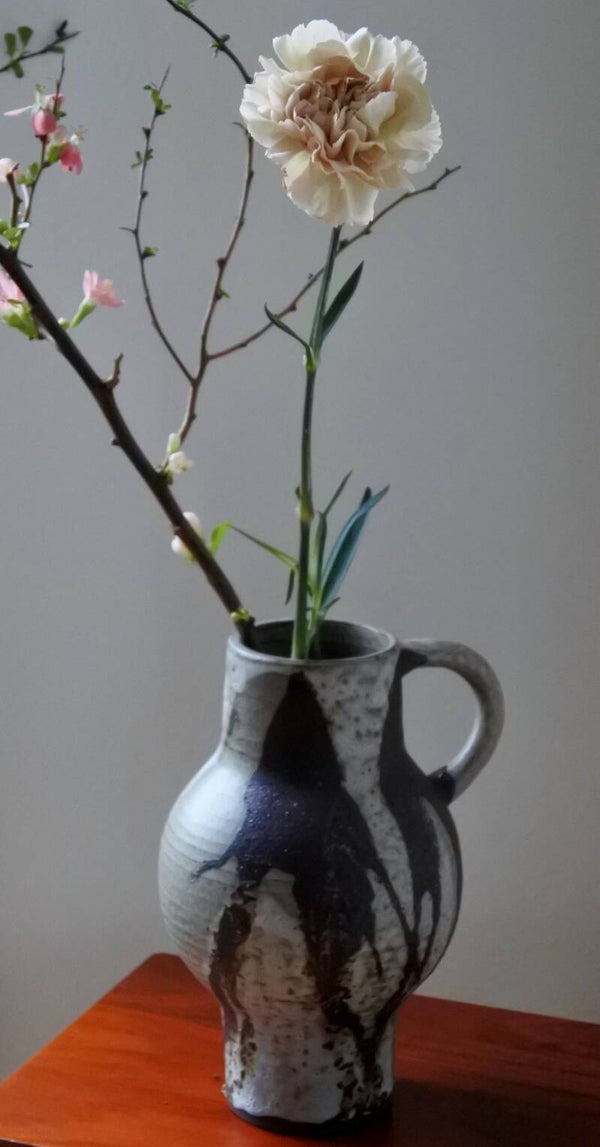 Vintage Hannie Mein Dutch Pottery vaas met signering NL Design