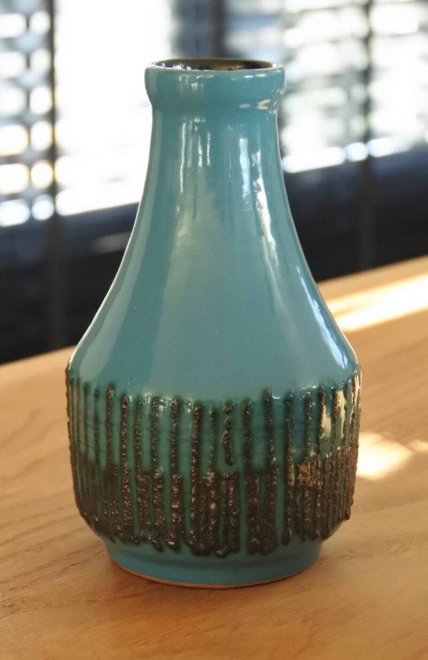 Vintage Strehla vaas blauw (10079)