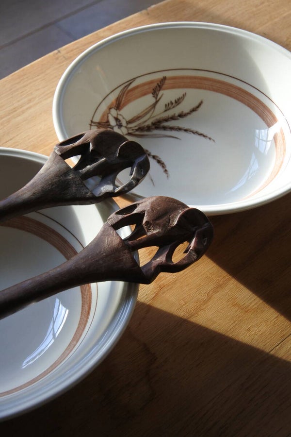 Vintage saladebestek elephants