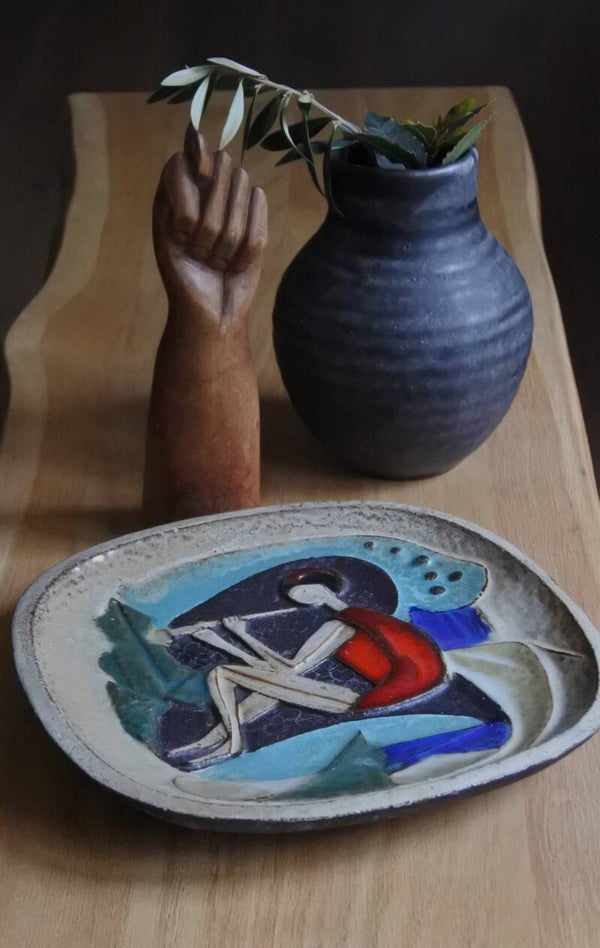 Vintage Mid Century Modern wandplaquette Kermos France