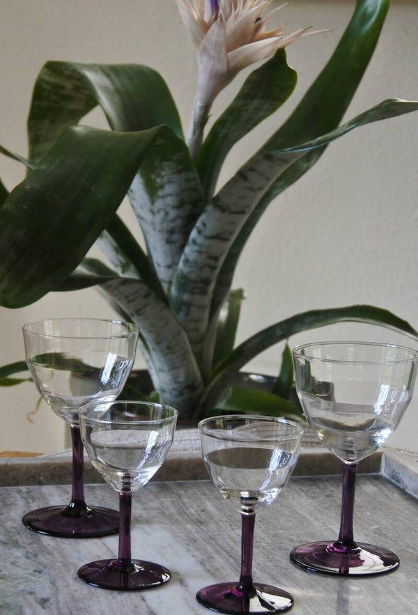 Antieke Art Deco 'Logos' glazen, design Willem Jacob Rozendaal voor Kristalunie Maastricht