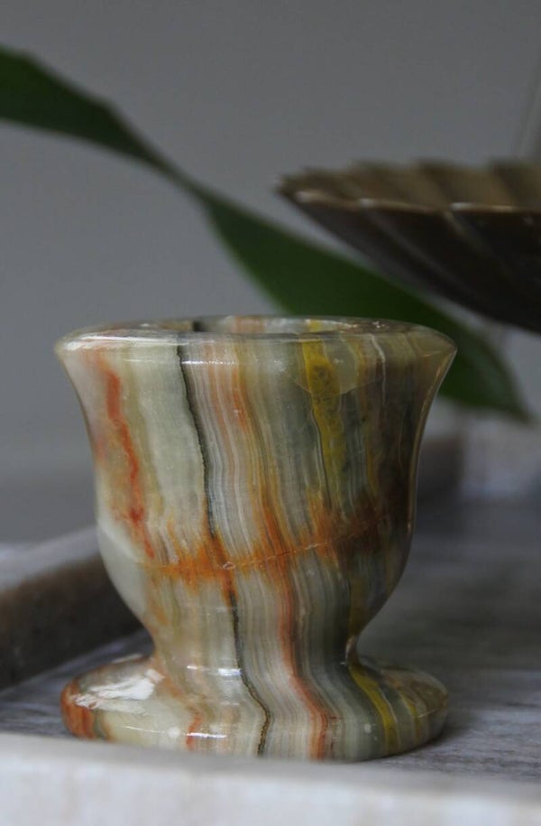 Vintage kandelaar van prachtig Onyx