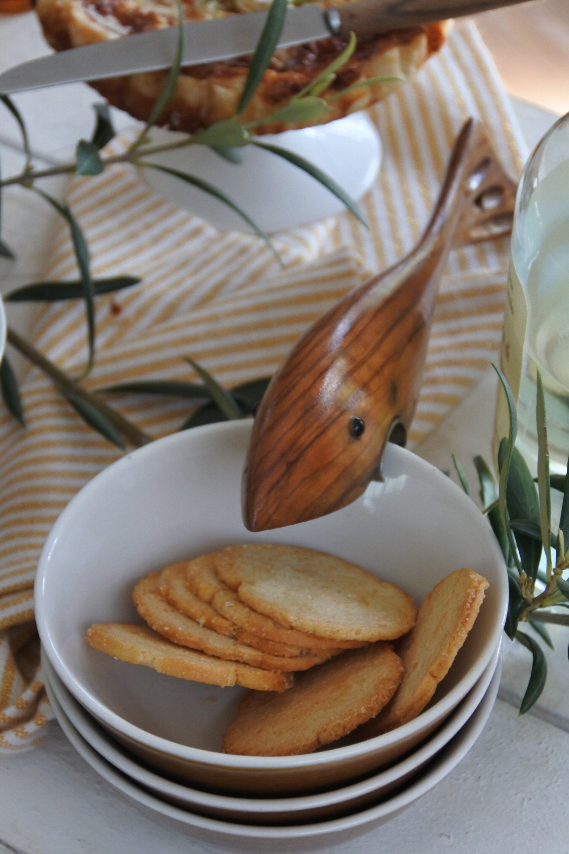 Vintage Deense teakhouten flesopener uit de 60's. 'Shark'