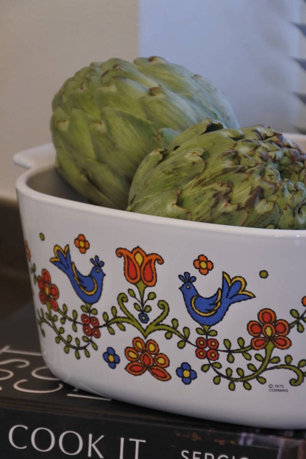 Vintage Corning Ware bak/braadpan -ovenschotel uit de serie "Country Festival"