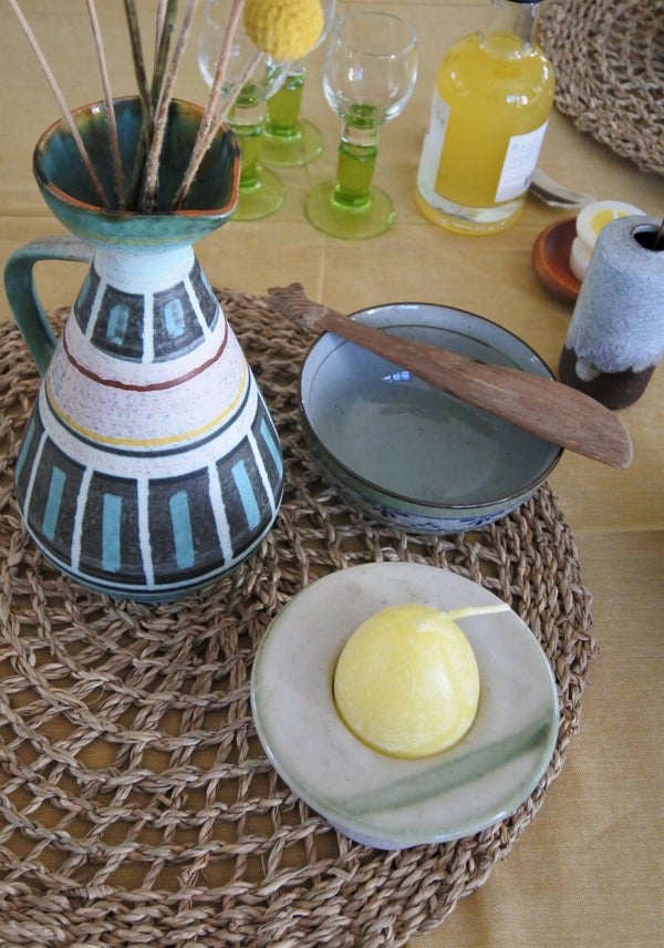 Vintage mesje van hout met dierenkopje