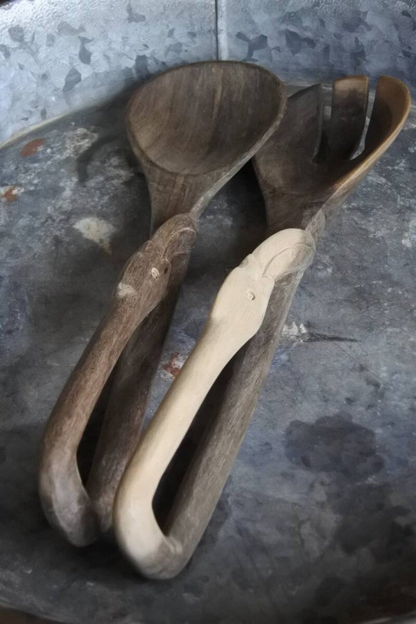 Vintage saladebestek Flamingo