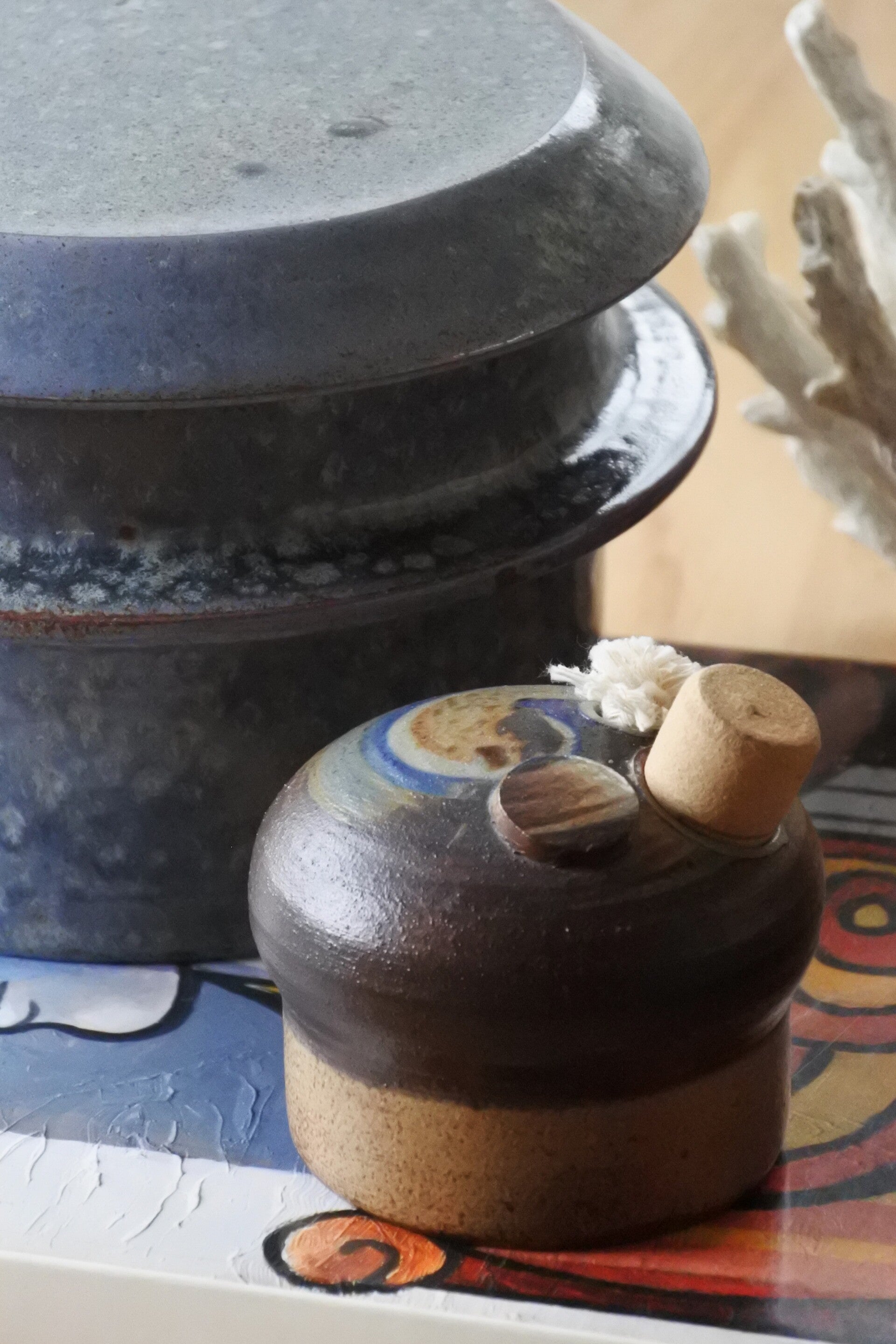 Vintage unica olielampje Joke Stroes voor Mobach Utrecht