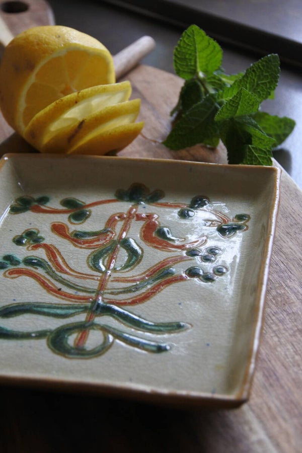 Vintage wandbordje en/of schaaltje met mooie tekening