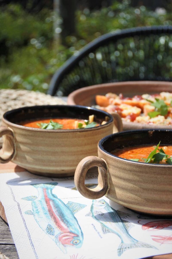 Vintage soepkommen oortjes set 4-delig