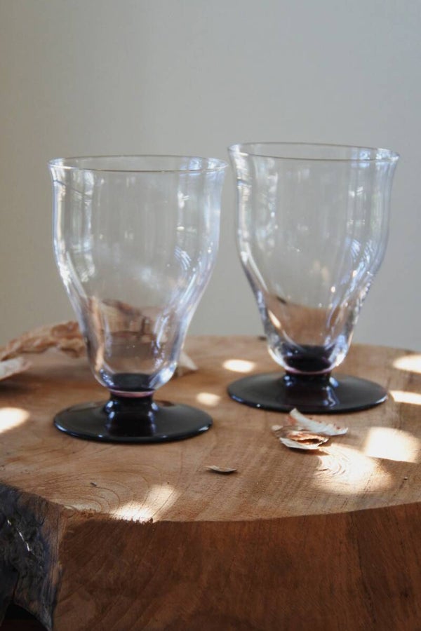 Antieke Art Deco Campanula glazen, design Willem Jacob Rozendaal voor Kristalunie Maastricht