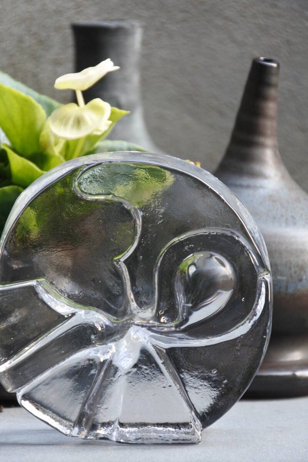 Vintage kristal glas presse- papier van Royal Leerdam