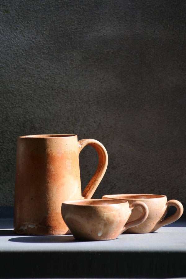 Vintage terracotta koffie setje
