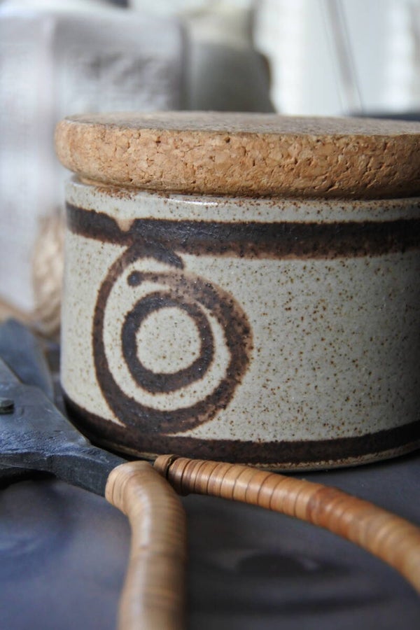 Vintage dekselpotje Abaty Stoneware Wales