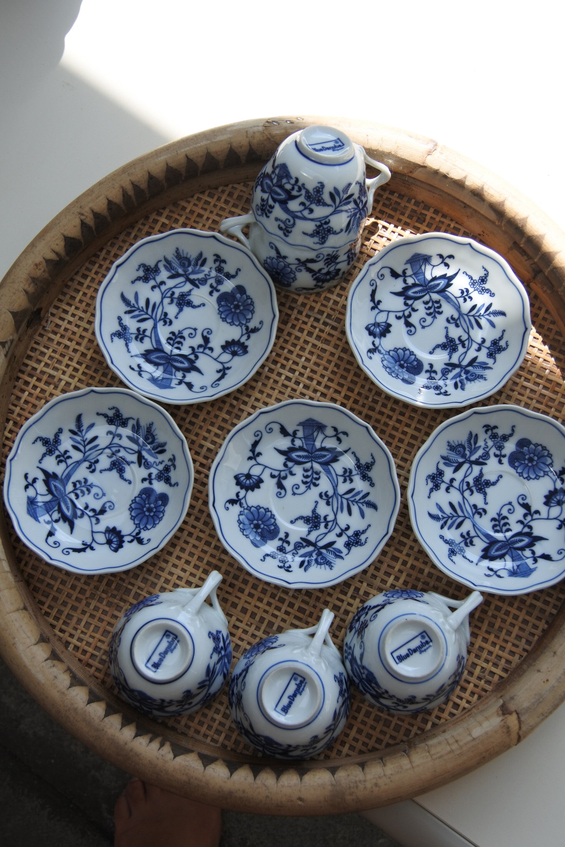Vintage 6-delige Blue Danube Japan kop en schotel set