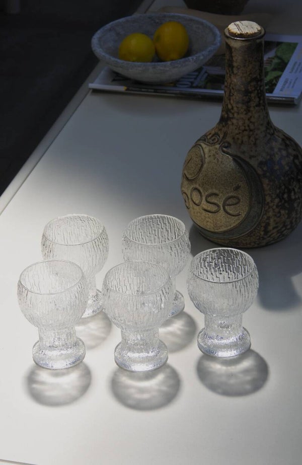 Vintage Iittala Timo Sarpaneva wijnglaasjes Kekkerit 'Paukku' 5-delig