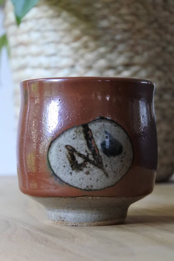 Vintage Mid century Japans studio pottery Yunomi cup - Mashiko Japan
