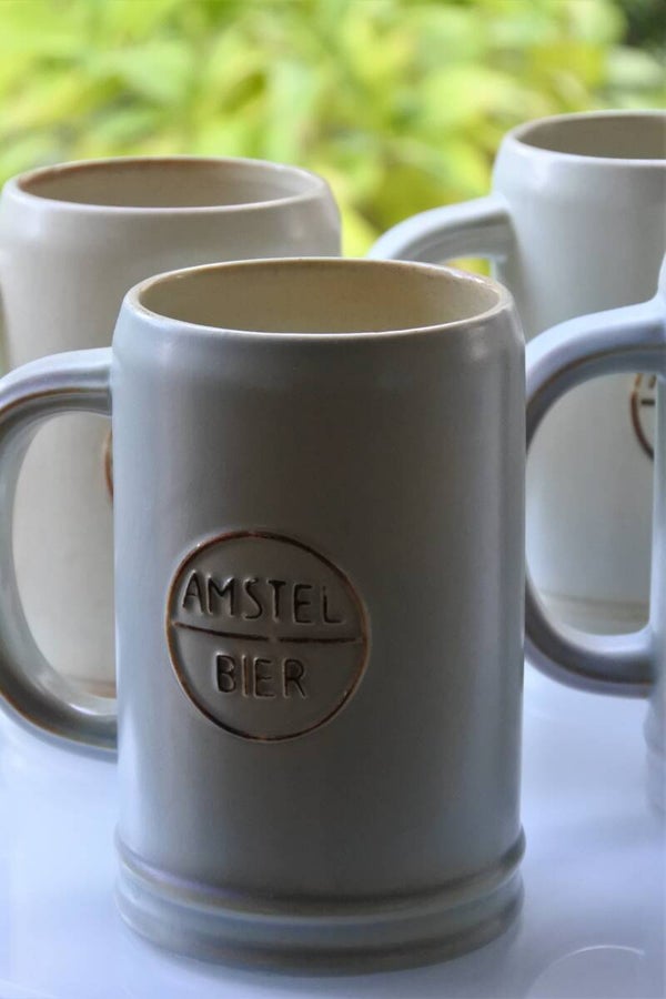Vintage Limited editions 4-delige set Amstel bierpullen van keramiek in zachte pasteltinten