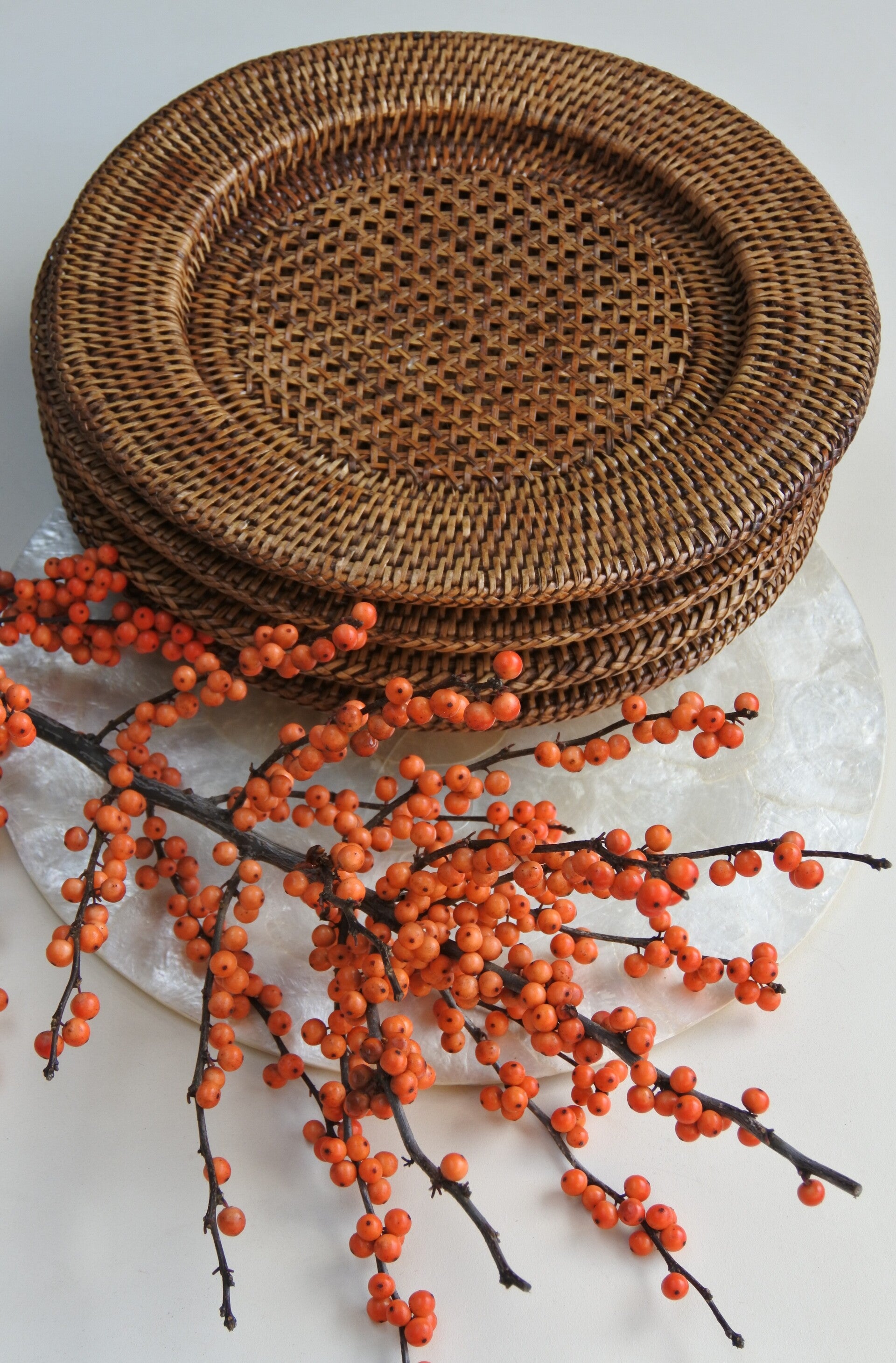 Vintage rotan geweven onderbord