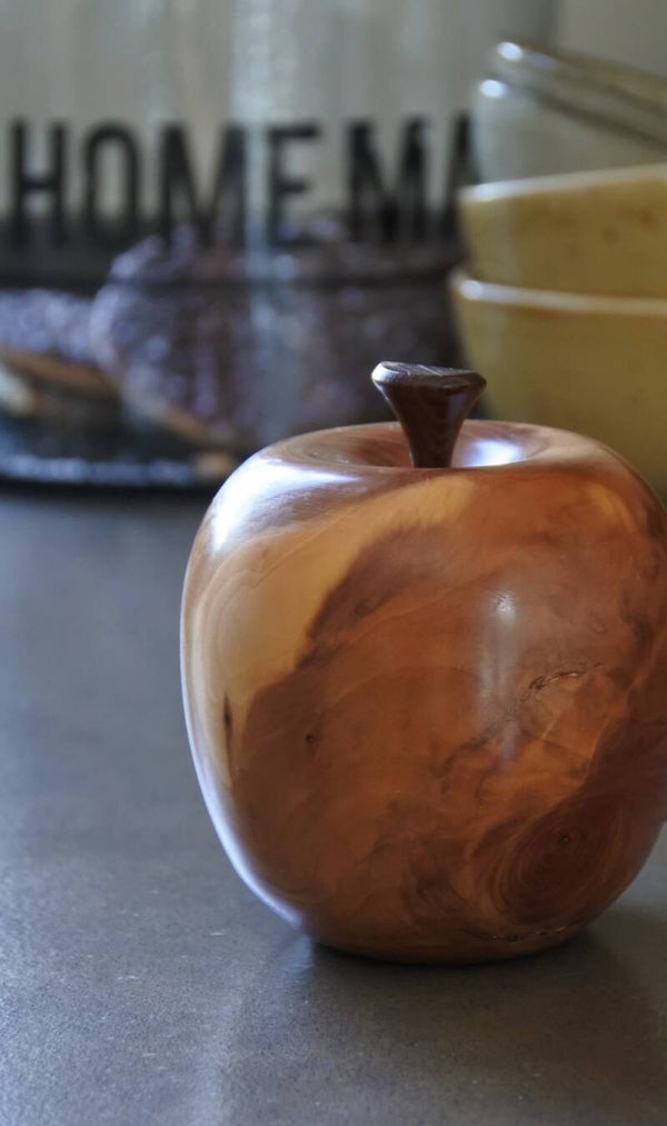 Vintage decoratieve mid century modern appel van hout