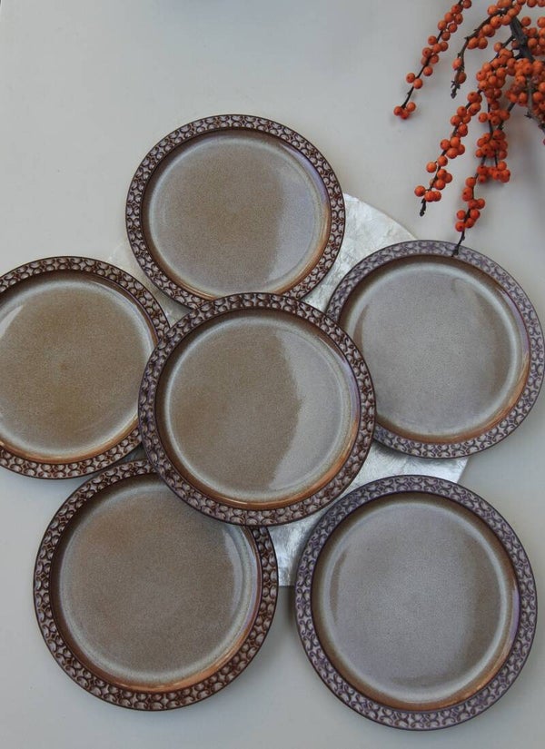 Vintage gebakborden 6 delige set