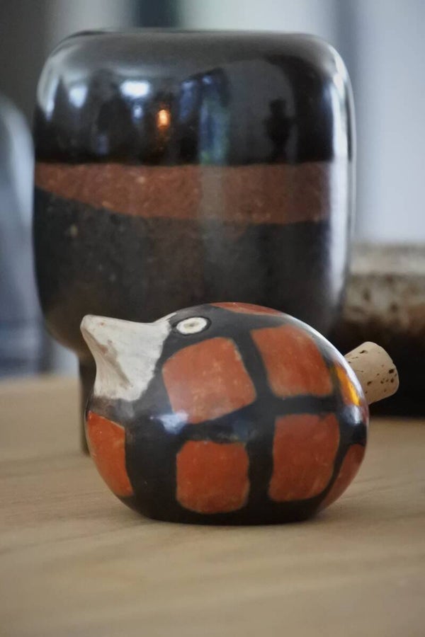 Vintage vogeltjes beeldje met kurkje