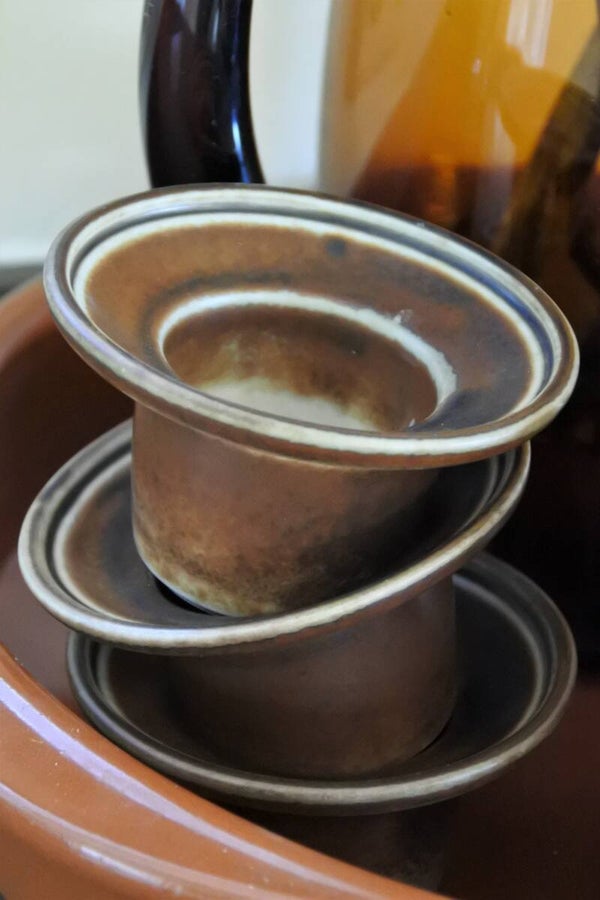 Vintage lava eierdoppen set 6-delig Porsgrund Norway, Eystein Sandnes design