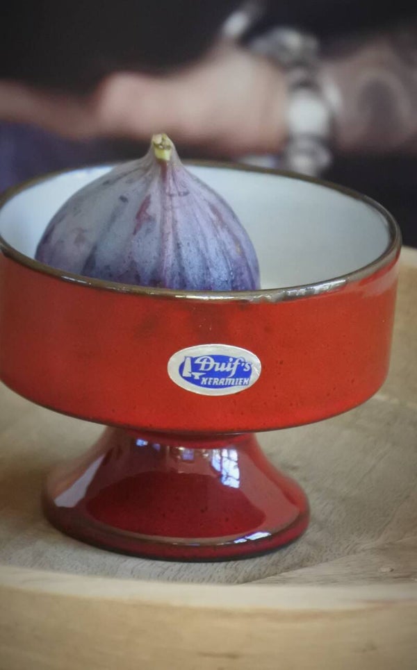 Vintage Duifs keramiek schaaltje en/of waxinelicht-kaars houder