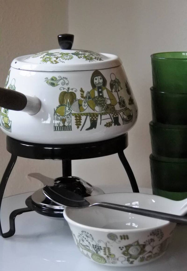 Vintage Figgjo Flint Turi design Market Fondueset compleet -collectors item-