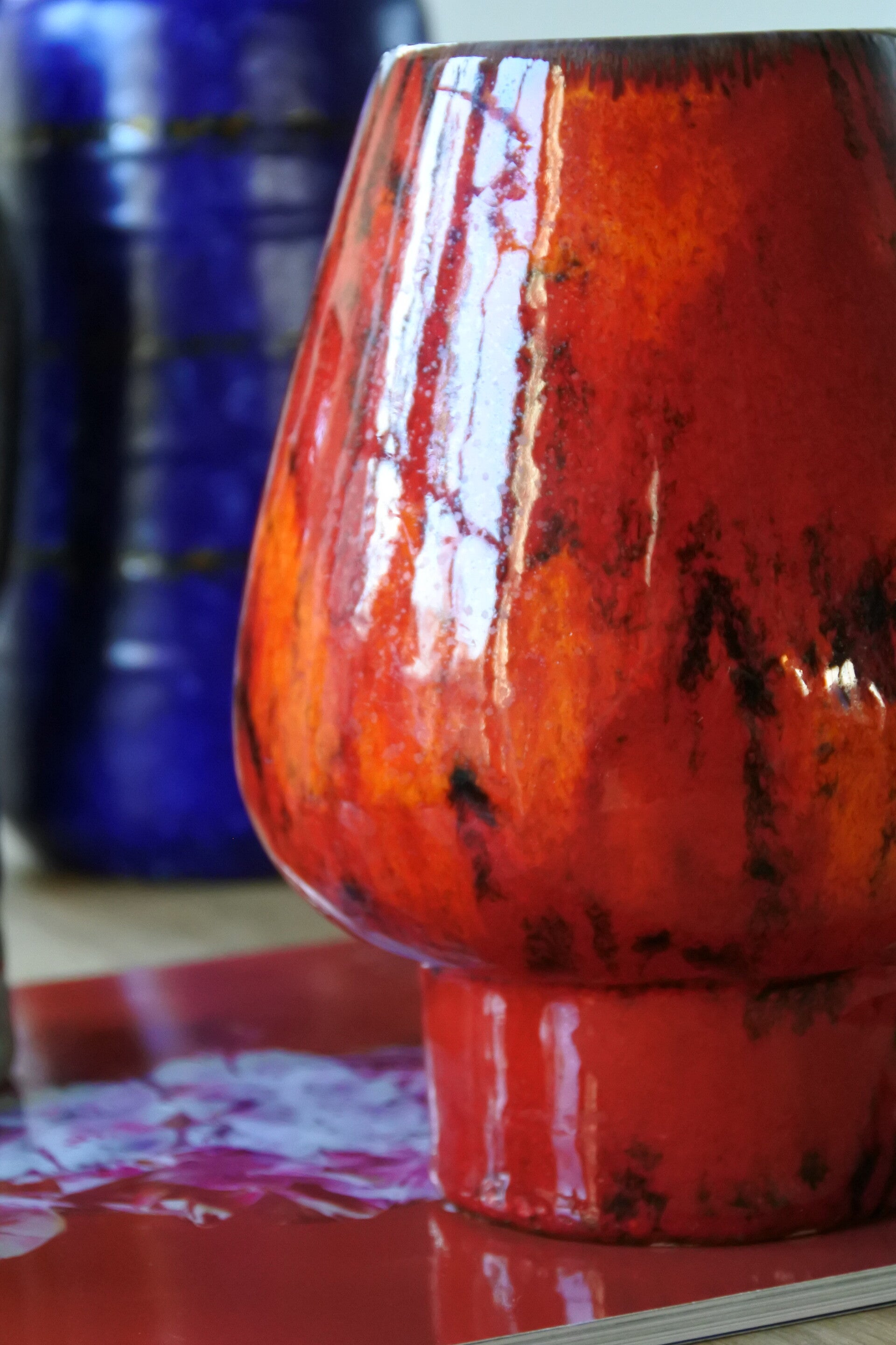 Vintage West Germany vaas met vlammend decor 510/15